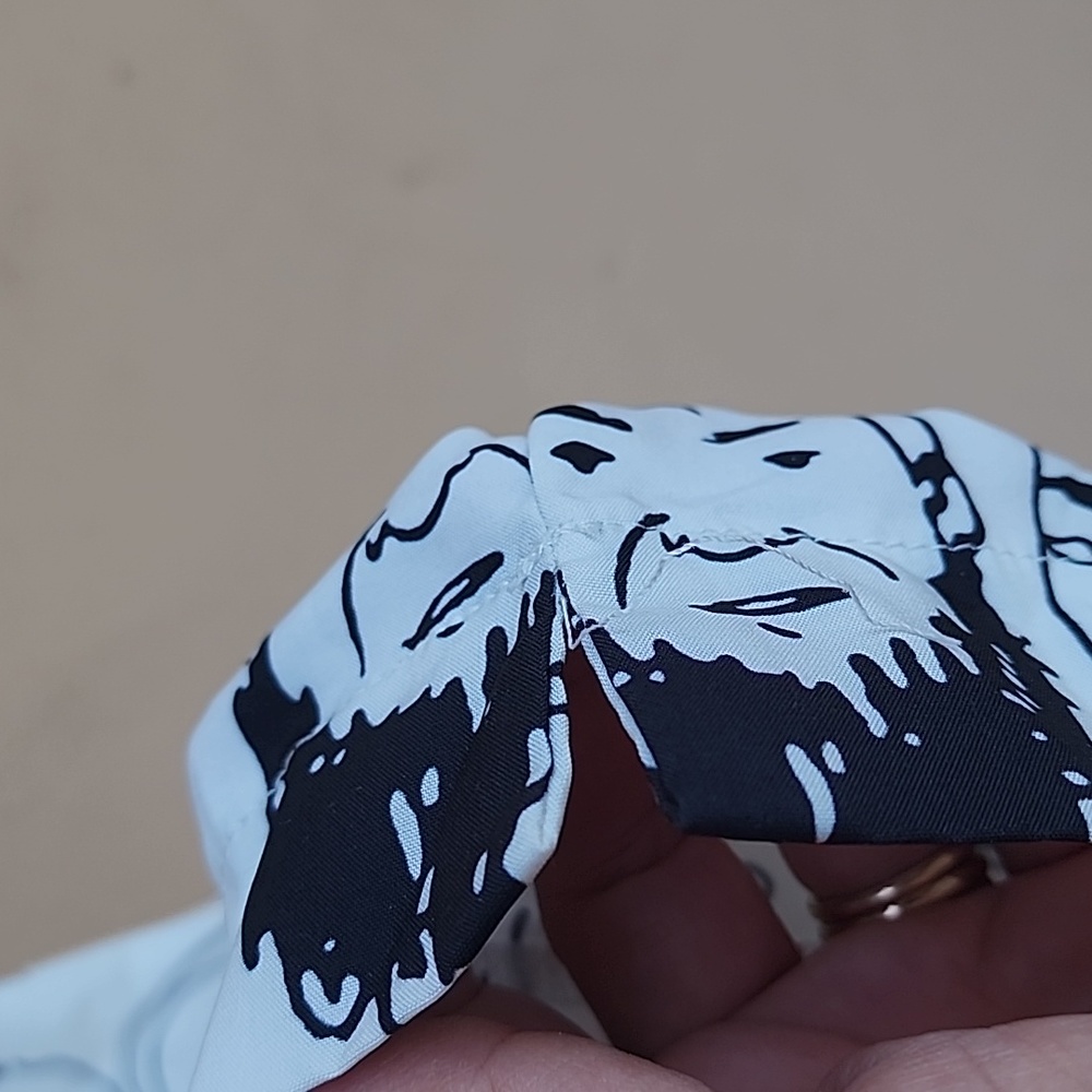 SHEKOU Straight Leg Pants Small Artsy Graffiti Faces Doodle Streetwear Punk Rave - Picture 9 of 10